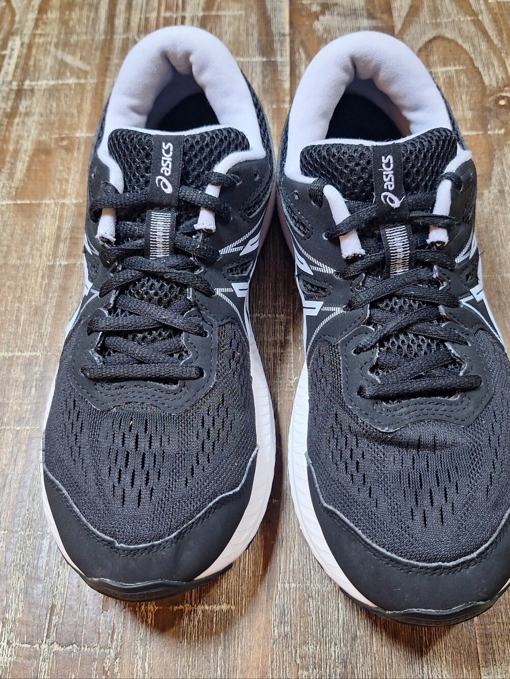 Size 9 - Asics Gel Contend 7 Black Light Blue Womens Running Shoes 1012A91 - Picture 5 of 10